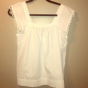 J Crew Pom Pom blouse